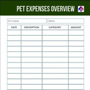 Pet Expenses Overview Free