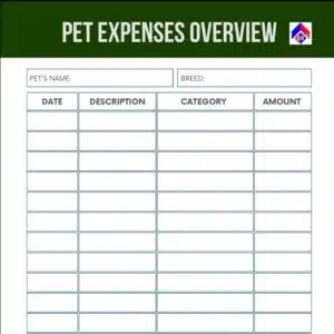 Pet Expenses Overview Free