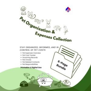 Pet Organization & Expenses Bundle | Printable Pet Care & Expense Planners