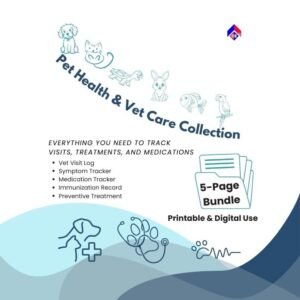 Pet Health & Vet Care Bundle | Printable Vet, Medication & Health Trackers