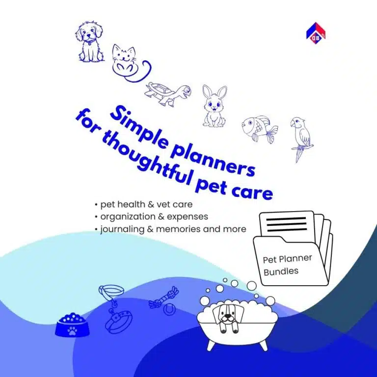 Simple pet planners, printable PDF Files.