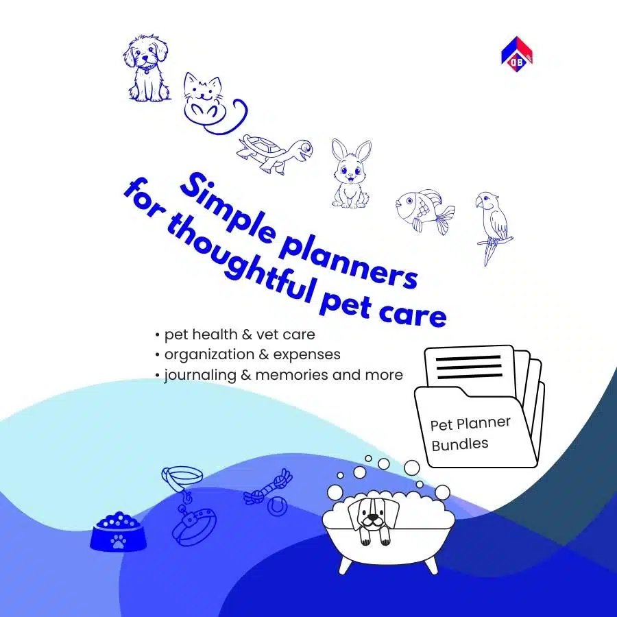 Simple pet planners, printable PDF Files.
